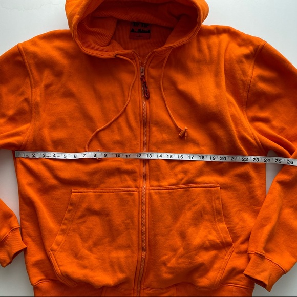TIP TOP Orange Zip-Up Light Hoodie Jacket Size L - Picture 8 of 11